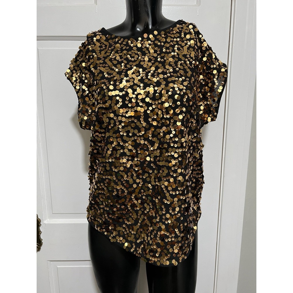 The Limited Womens Gold Sequin Shirt Size Small